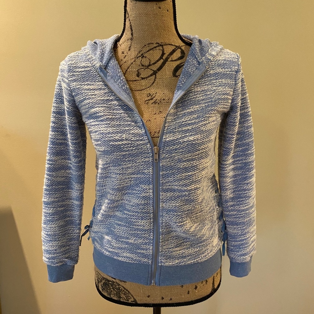 7 for All Mankind Girls L Lace Up Hoodie Blue